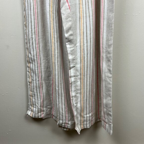 NWT Rafaella Women's Natural Striped Off Shoulder Wide Leg Jumpsuit Size M - Picture 2 of 8